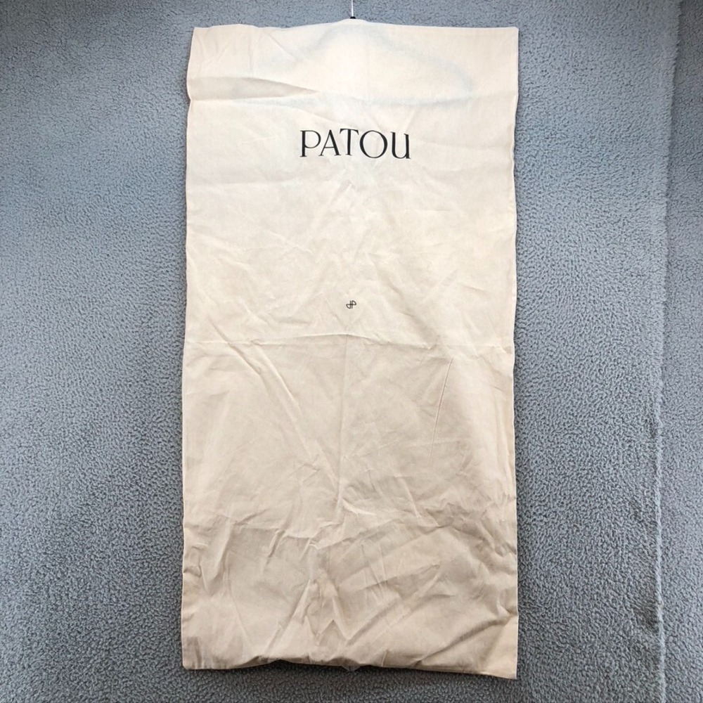 Patou Canvas Garment Bag Large Cream Travel Storage Foldable Tie Closure